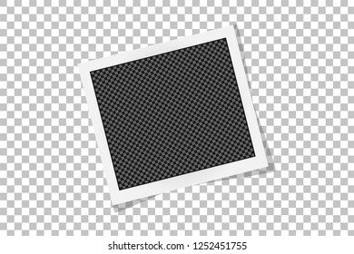 Square frame template with shadows isolated on transparent background. Vector illustration