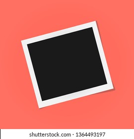 Square frame template with shadows isolated. Living coral - color of 2019 year. Memories concept in modern style. Vector illustration