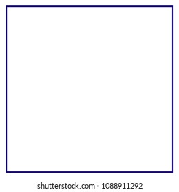 Square frame template. Vector draft element for stamp seals in blue color.