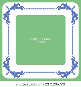 Square frame. Template for your design. Ornamental elements and motifs of Kazakh, Kyrgyz, Uzbek, national Asian decor for packaging, boxes, banner and print design. Nomad style. 