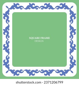 Square frame. Template for your design. Ornamental elements and motifs of Kazakh, Kyrgyz, Uzbek, national Asian decor for packaging, boxes, banner and print design. Nomad style. 