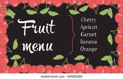 The square frame with text. banner design template. Cherry