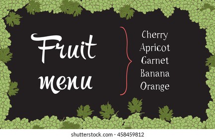 The square frame with text. banner design template. Grape