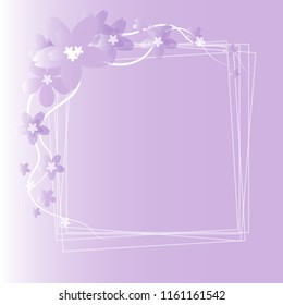 Square frame for text in the middle,design with flowers background vintage color tone. For greeting or celebrate season. 