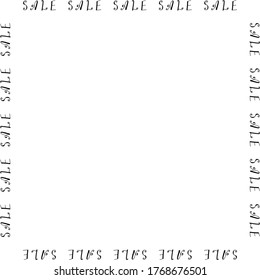 Square frame with text SALE on white background. Vector image. 