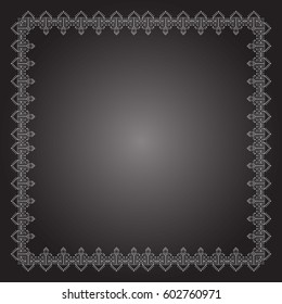 Square frame with traditional elements on a black background