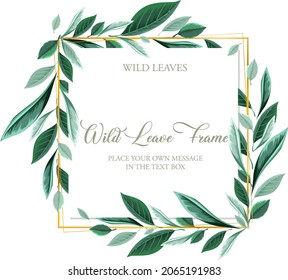 Square frame of tropical foliage card template illustration
