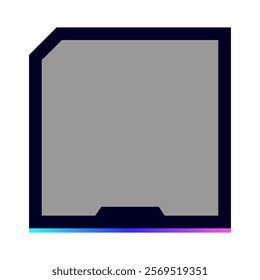Square frame for video media player interface. Online stream futuristic technology style.