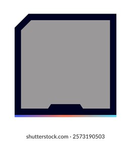 Square frame for video media player interface. Online stream futuristic technology style.
