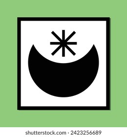 square framed poster crescent moon sun shine minimalist balck abstract creative style, Hand drawn for wallpaper wall decor fabric postcard cover template banner