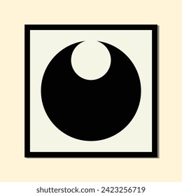 afiche cuadrado flanco oscuro luna baja estilo creativo abstracto tipo balck abstracto, mano dibujado para papel tapiz decoración tela carátula carátula