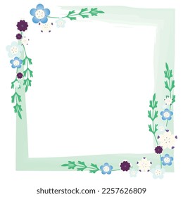Square framed vector illustration of nemophila.