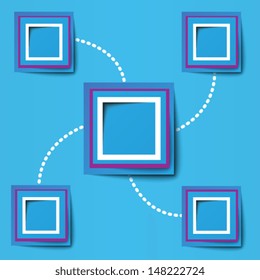 Square frames for business concepts. Suitable for business presentations, as a template, brochure; infographic;