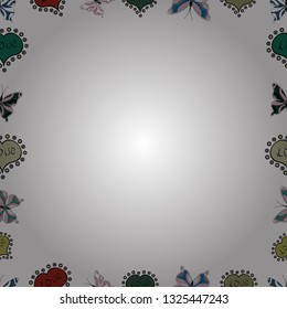 Square frames doodles. Illustration in white, black and gray colors. Seamless pattern. Vector illustration.