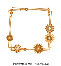 Square frames with flowers Design backgrounds for Greeting card and banner Vector illustration