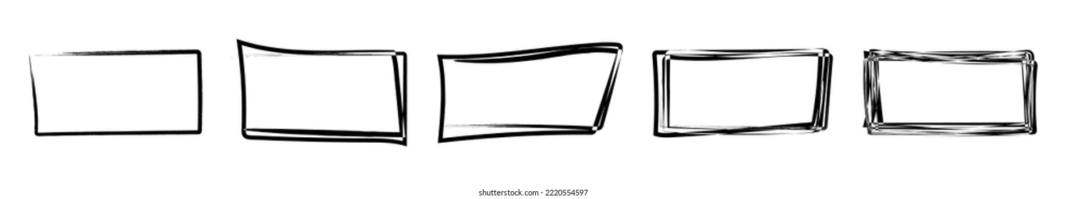 Square frames in grunge style. Template for tags, labels, cards. 
