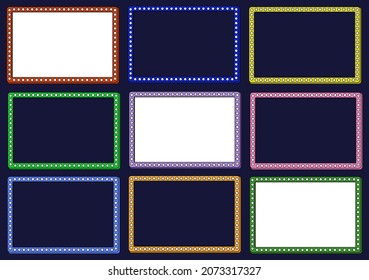 Quadratische Rahmen mit runden Mustern, 9-Muster-Farbsatz