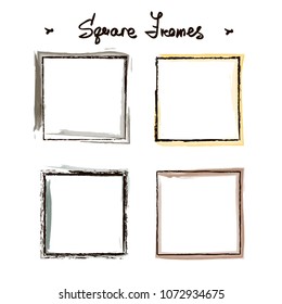 Square frames watercolor and coal