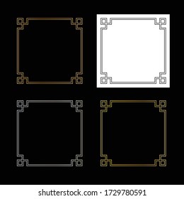 square fretwork vector frames graphics