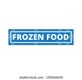 square frozen food product label grunge textured vector design template