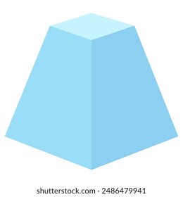 Square frustum vector illustration, basic 3d geometric shape isolated on white background