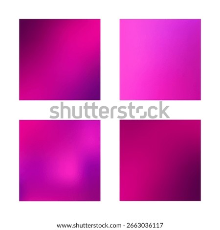 Square fuchsia magenta gradient backgrounds set