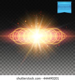 Square full frame multiple ringed yellow fiery burst effect with sparkling lights and copy space as explosion over checkerboard background