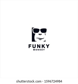 Square Funky Monkey logo design template