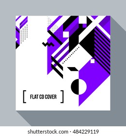 Square futuristic background/CD cover with abstract geometric element. Style of futurism and modern graffiti.