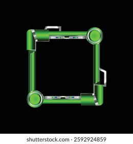 Square futuristic border frame avatar graphic for game