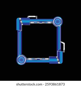 Square futuristic border frame avatar design for game