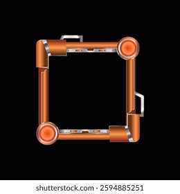 Square futuristic border frame avatar element for game
