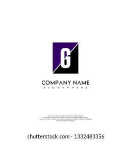 square G logo letter design concept in purple and black colors