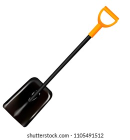 Square Garden Spade. Quality 3d illustration mockup. Shovel tool isolated on background.