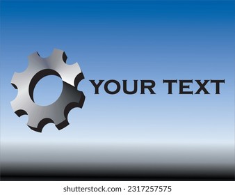 Square with gear and text