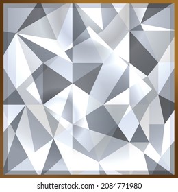 Gema cuadrada en marco dorado. Luminoso fondo de piedra preciosa con diamante precioso. Resumen de la hermosa textura espumosa de gema. Ilustración del vector