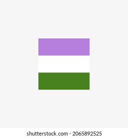 Square genderqueer flag with white background