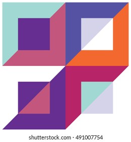 Square geomatric memphis background