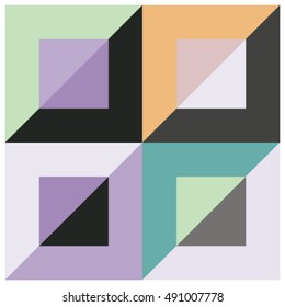 Square geomatric memphis background