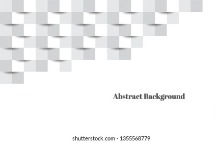 Square geometric 3d grey abstract pattern background. illustration vector for template, banner, cover, web design and social media advertising.