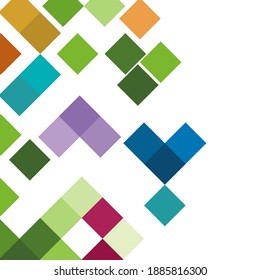 Square geometric abstract background, bright color