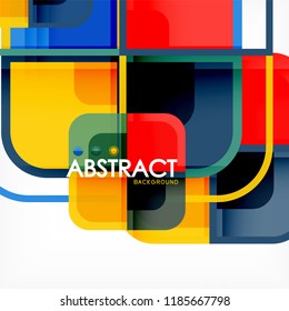 Square geometric abstract background, paper art design for cover design, book template, poster, cd cover illustration, flyer, website background