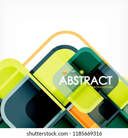 Square geometric abstract background, paper art design for cover design, book template, poster, cd cover illustration, flyer, website background