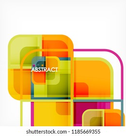 Square geometric abstract background, paper art design for cover design, book template, poster, cd cover illustration, flyer, website background