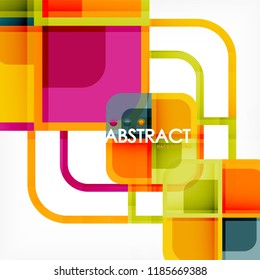 Square geometric abstract background, paper art design for cover design, book template, poster, cd cover illustration, flyer, website background