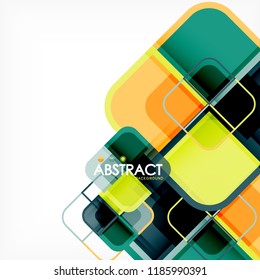 quadratischer, geometrischer abstrakter Hintergrund, Design der Papierkunst für das Cover-Design, Buchvorlage, Poster, CD-Titelgrafik, Flyer, Website-Hintergrund