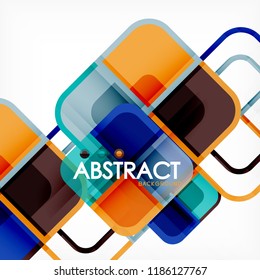 Square geometric abstract background, paper art design for cover design, book template, poster, cd cover illustration, flyer, website background