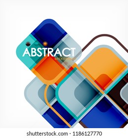 quadratischer, geometrischer abstrakter Hintergrund, Design der Papierkunst für das Cover-Design, Buchvorlage, Poster, CD-Titelgrafik, Flyer, Website-Hintergrund