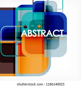 Square geometric abstract background, paper art design for cover design, book template, poster, cd cover illustration, flyer, website background