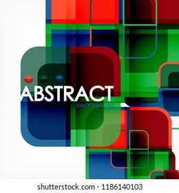 Square geometric abstract background, paper art design for cover design, book template, poster, cd cover illustration, flyer, website background